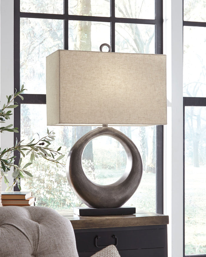 Saria - Metal Table Lamp  - Antique Silver Finish image 3