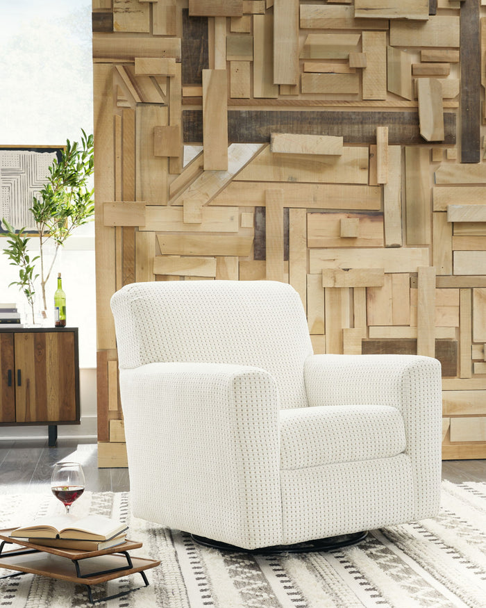 Herstow - Swivel Glider Accent Chair - Ivory image 4