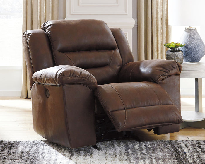 Stoneland - Power Rocker Recliner - Faux Leather - Chocolate image 3
