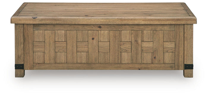 Ridgester - Lift Top Cocktail Table - Light Brown image 2
