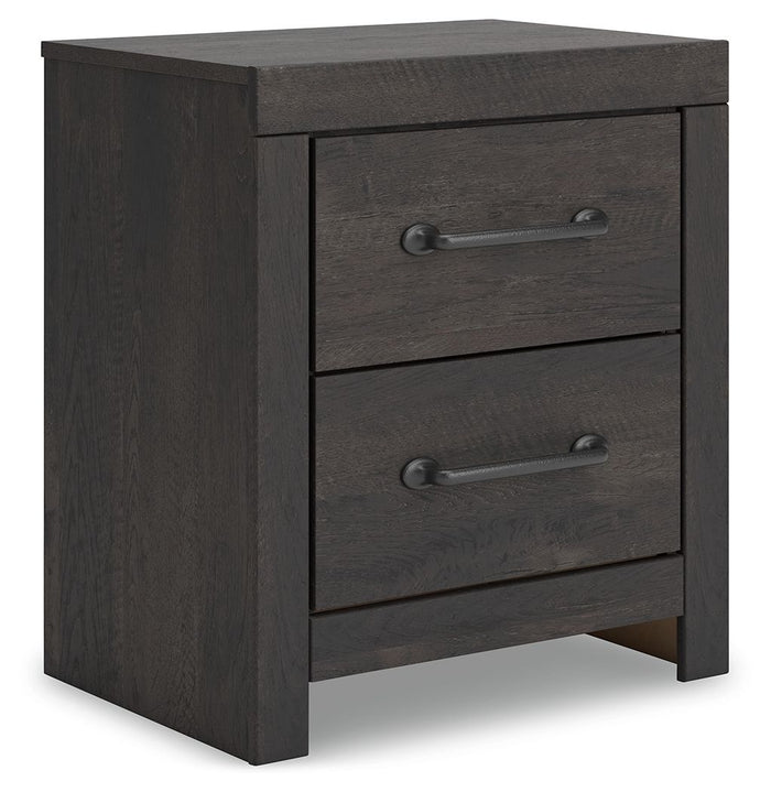 Hollivern - Two Drawer Night Stand - Dark Gray image 1