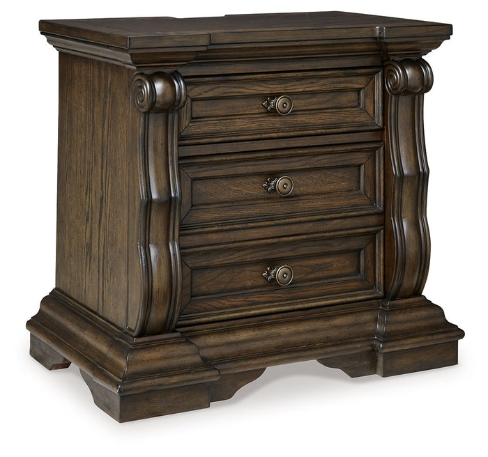 Maylee - Three Drawer Night Stand - Dark Brown image 1