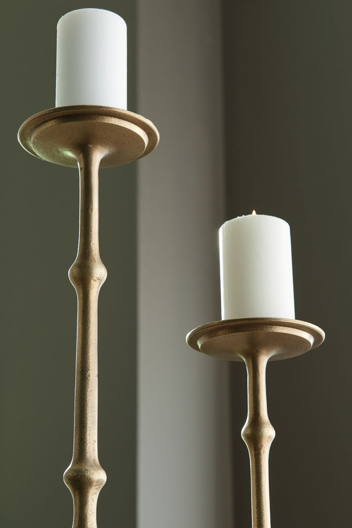 Larwick - Candle Holder Set (Set of 2) - Antique Brass Finish image 2