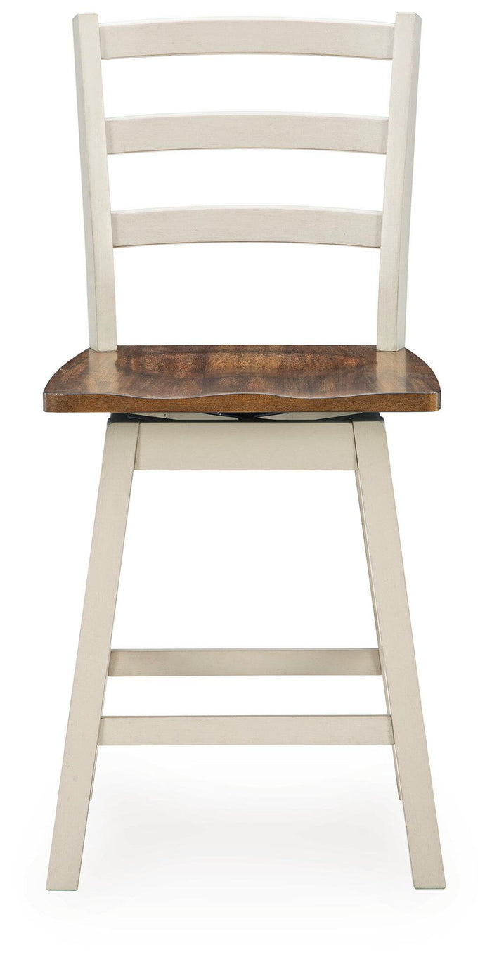 Brinfern - Swivel Stool (Set of 2) - Brown / Antique White image 3