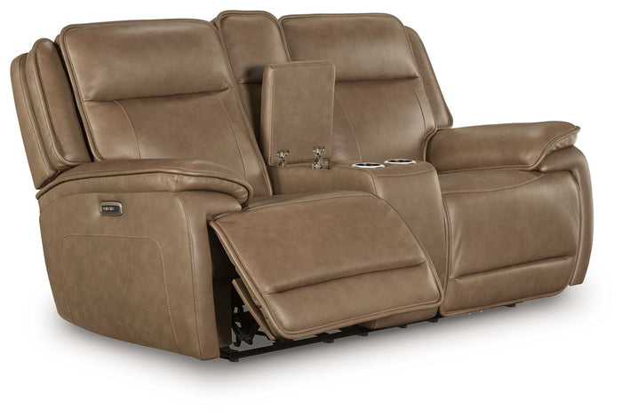 Glencroft - Power Reclining Loveseat With Console / Adjustable Headrest - Sahara image 1