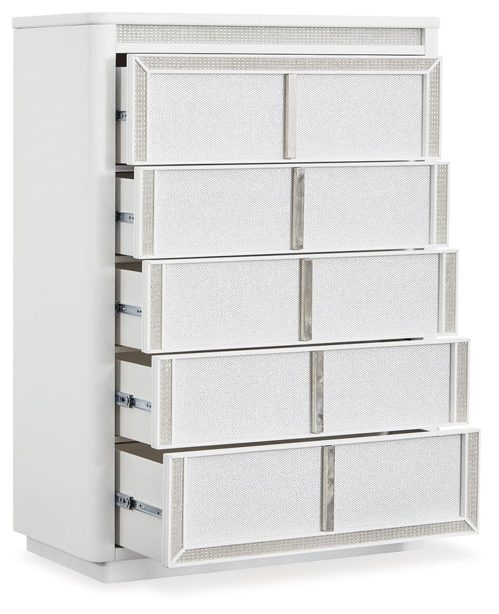 Chalanna - Five Drawer Chest - White image 2