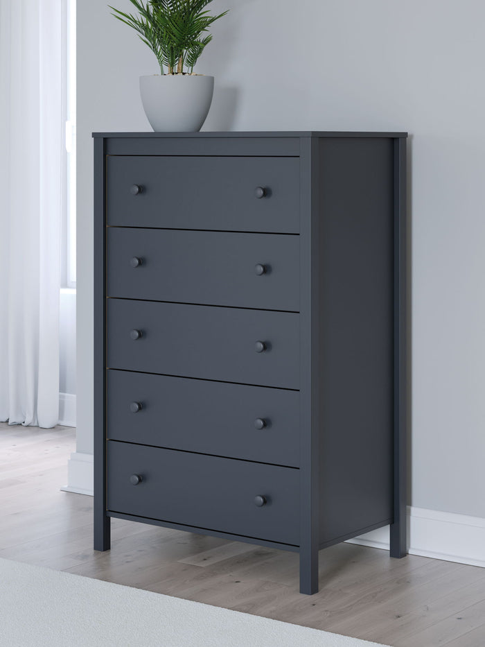 Simmenfort - Five Drawer Chest - Navy Blue image 2