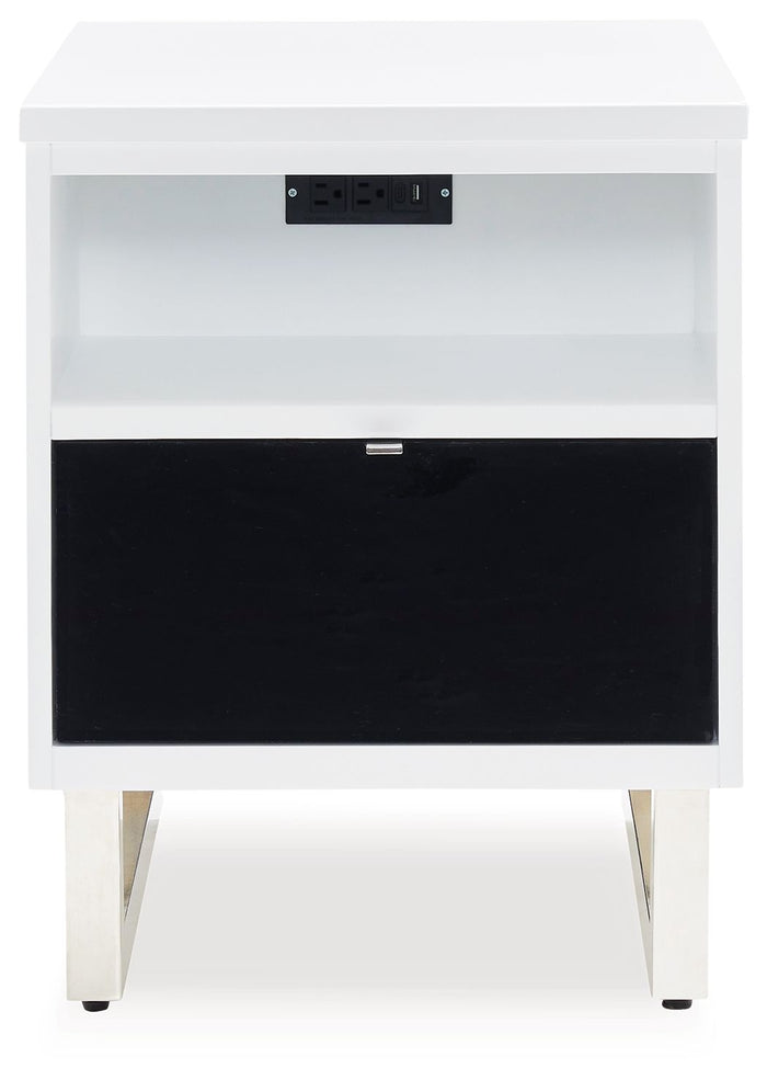 Gardoni - Chair Side End Table - White / Black image 3
