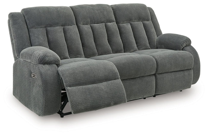 Observation - Reclining Power Sofa With Drop Down Table - Steel image 2