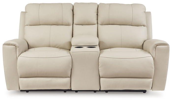 Dahlmoore - Dbl Power Reclining Loveseat With Console - Almond image 3
