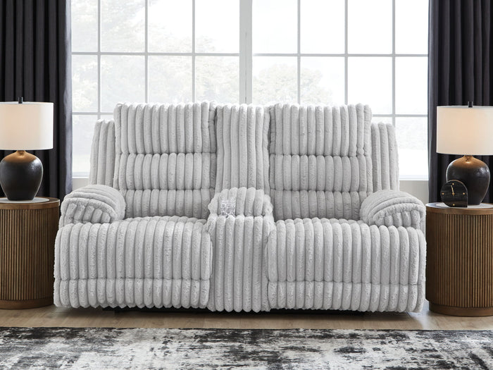 Rhines Falls - Double Reclining Power Loveseat With Console - Alloy image 3