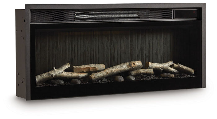 Entertainment Accessories - Fireplace Insert With Faux Birch Log Set - Black image 1