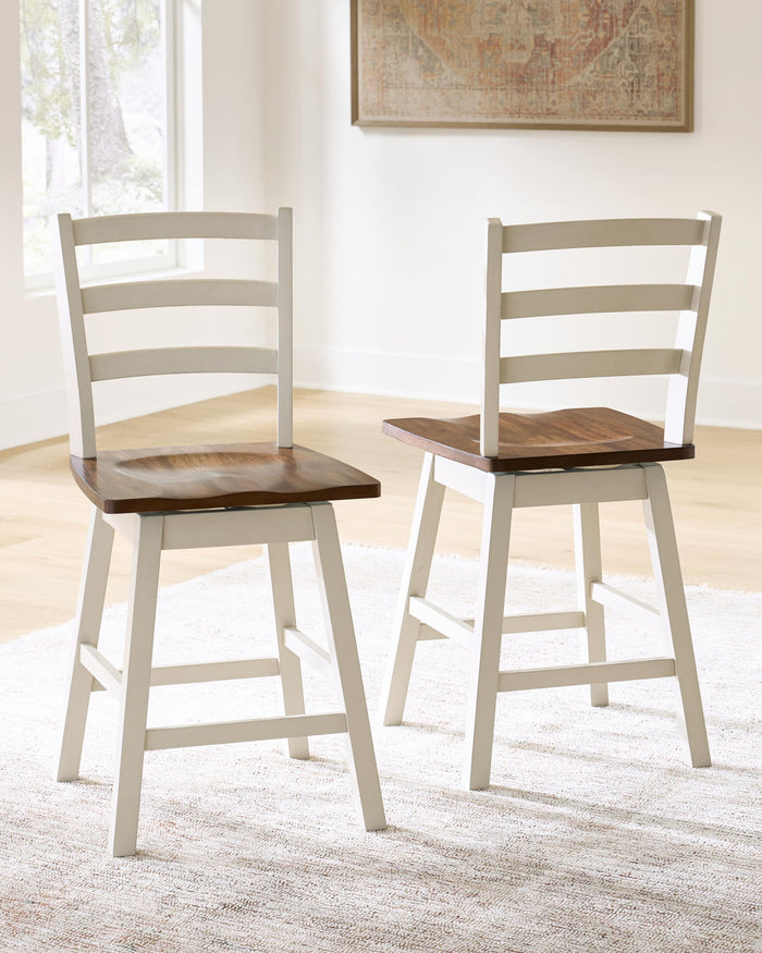 Brinfern - Swivel Stool (Set of 2) - Brown / Antique White image 4