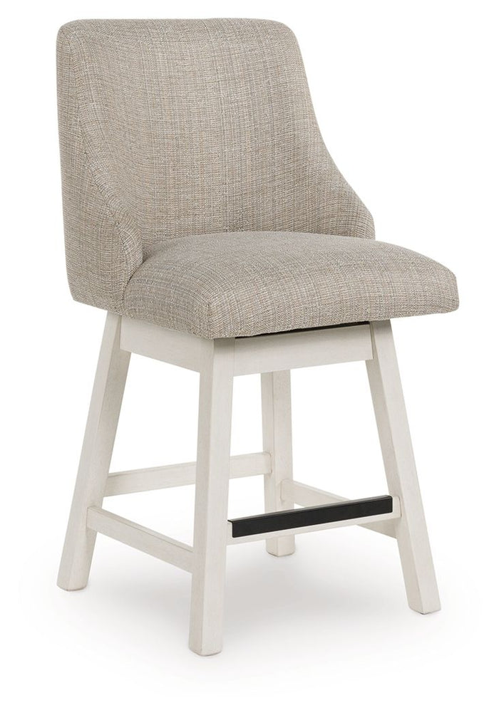 Robbinsdale - Upholstered Swivel Curved Back Barstool (Set of 2) - Antique White image 2