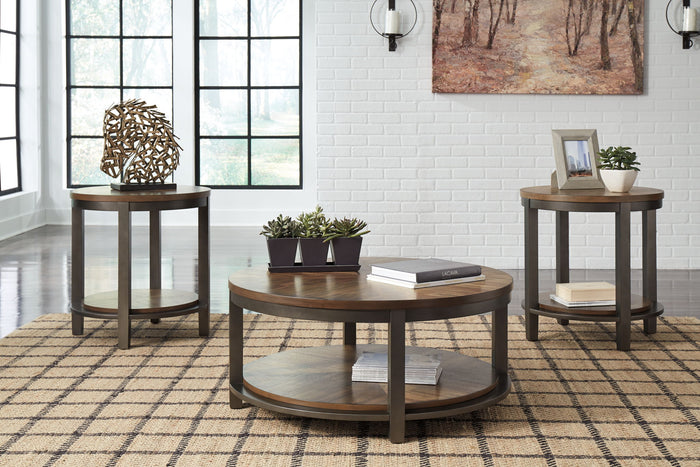 Roybeck - Occasional Table Set (Set of 3) - Light Brown / Bronze image 2