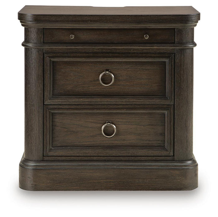 Wickenger - Two Drawer Night Stand - Dark Brown image 2