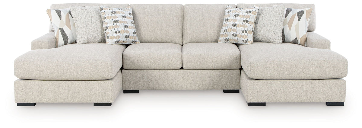 Beige / 3 Pc. Double Chaise Sectional