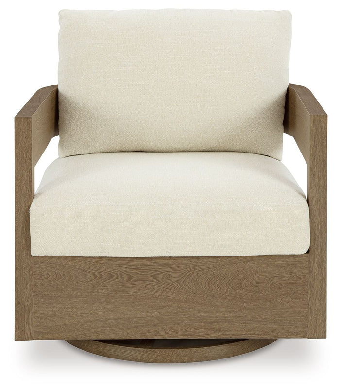 Serene Bay - Swivel Glider Chair With Cushion - Dark Brown / White image 3