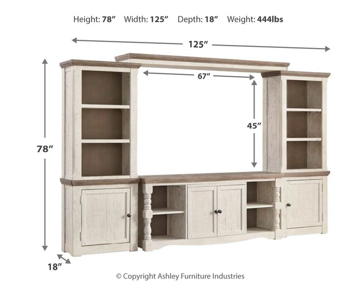 Havalance - 4 Pc. - Entertainment Center - 67" TV Stand - Brown / Beige image 2