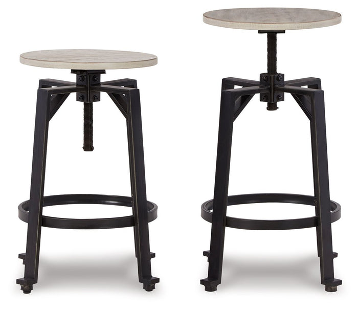 Karisslyn - Swivel Stool (Set of 2) - Whitewash / Black image 1