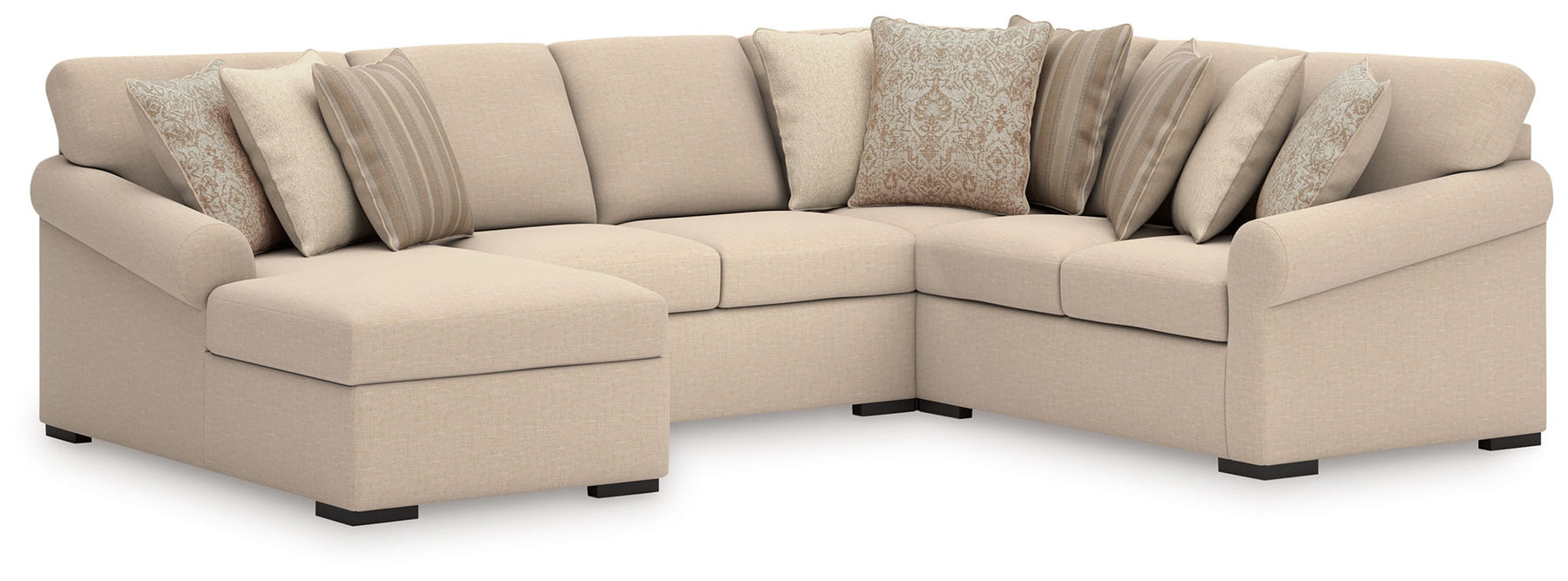 Beige / 4 Pc. Left Arm Facing Corner Chaise Sectional