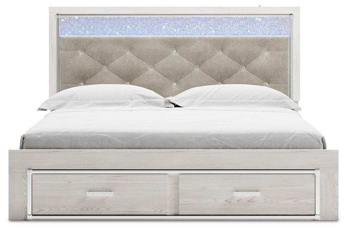 Altyra - King Upholstered Storage Bed - White image 2