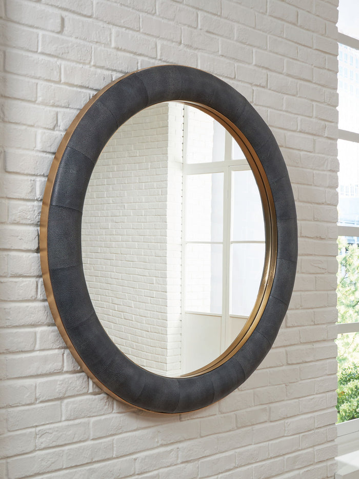 Corinsworth - Accent Mirror - Charcoal / Brass Finish image 2