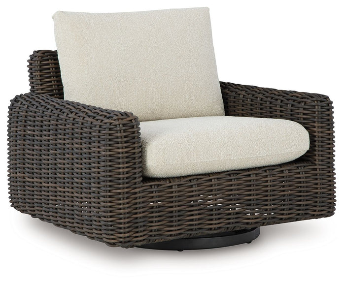 Kimora - Swivel Glider Lounge With Cushion - Beige / Dark Brown image 1