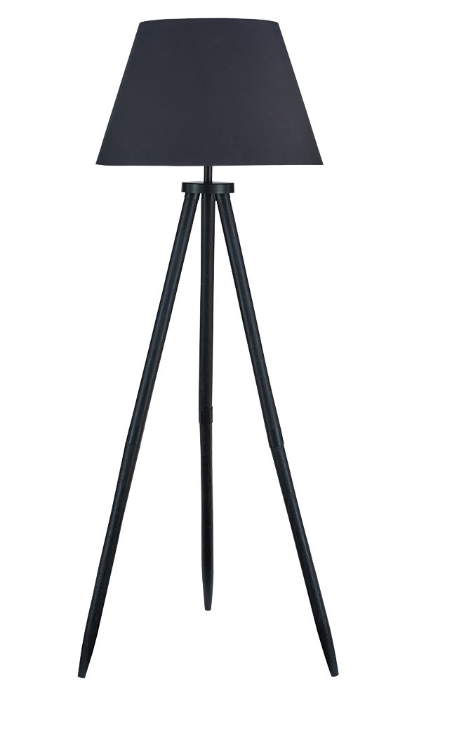 Orhan - Wood Floor Lamp - Black image 1