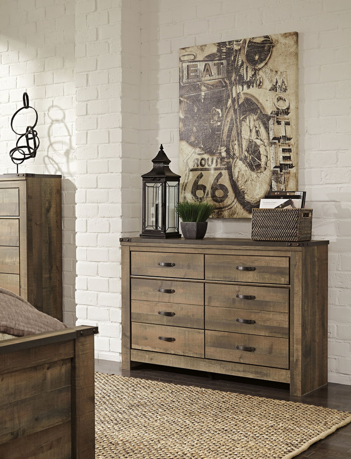 Trinell - Six Drawer Dresser - 61.34" x 15.98" x 42.99" - Brown Dark image 2