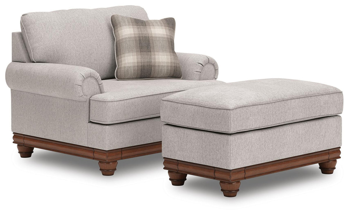 Beige / 2 Pc. Oversized Chair, Ottoman