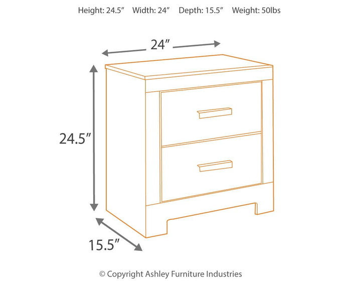 Culverbach - Two Drawer Night Stand - Gray image 3