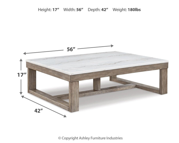 Loyaska - Rectangular Cocktail Table - Brown / Ivory image 3