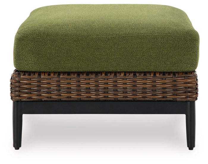 Horizon Hall - Ottoman With Cushion - Brown / Green image 2