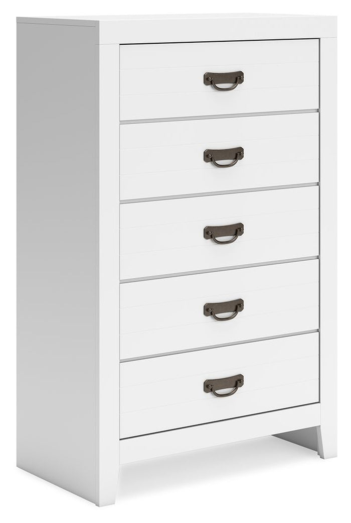Binterglen - Five Drawer Chest - White image 1