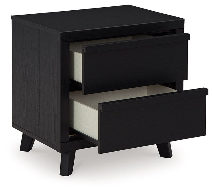 Danziar - Two Drawer Night Stand - Black image 2