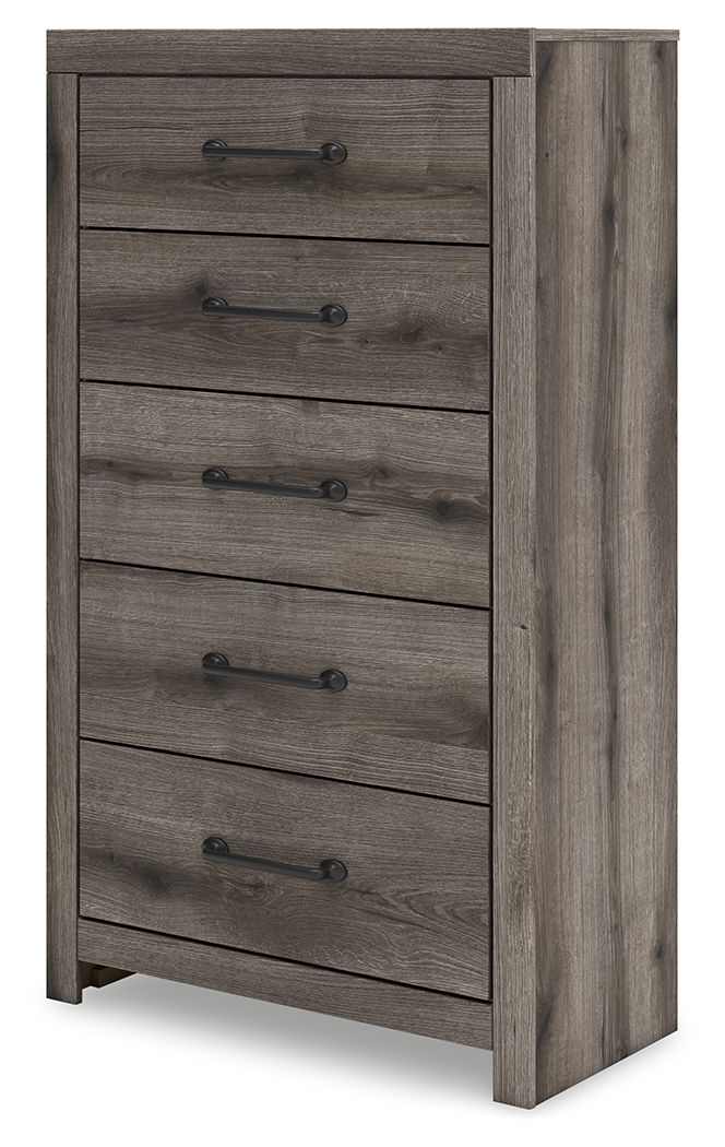 Graystorm - Five Drawer Chest - Brown Gray image 2