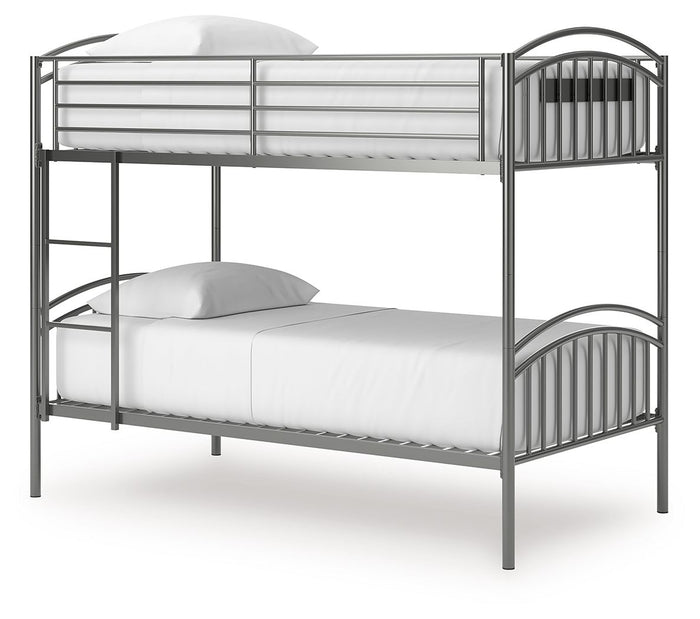 Lanceburg - Twin/Twin Bunk Bed With Ladder - Gray image 3