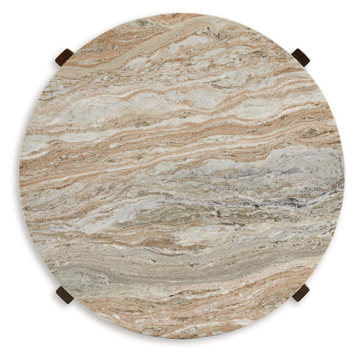Tanidore - Round Cocktail Table - Warm Brown image 2