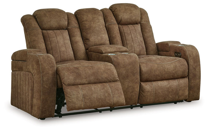 Wolfridge - Power Reclining Loveseat With Console /Adj Hdrst - Brindle image 2