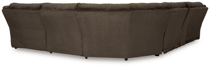 Top Tier - 6-Piece Reclining Sectional With Raf Press Back Chaise - Fabric - Chocolate image 3