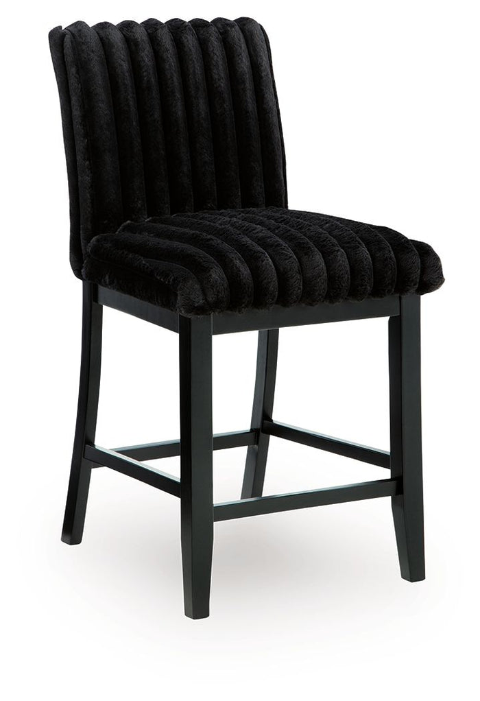 Mervannie - Upholstered Barstool (Set of 2) - Black image 2