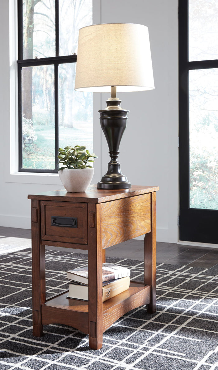 Breegin - Chair Side End Table - 1 Drawer - Brown image 3