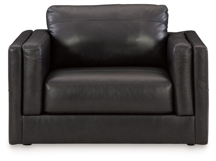 Amiata - Chair And A Half - Leather Match - Onyx image 3