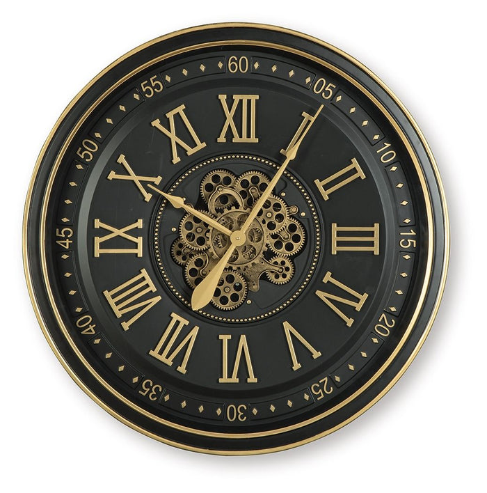 Dairton - Wall Clock - Black / Gold Finish image 1