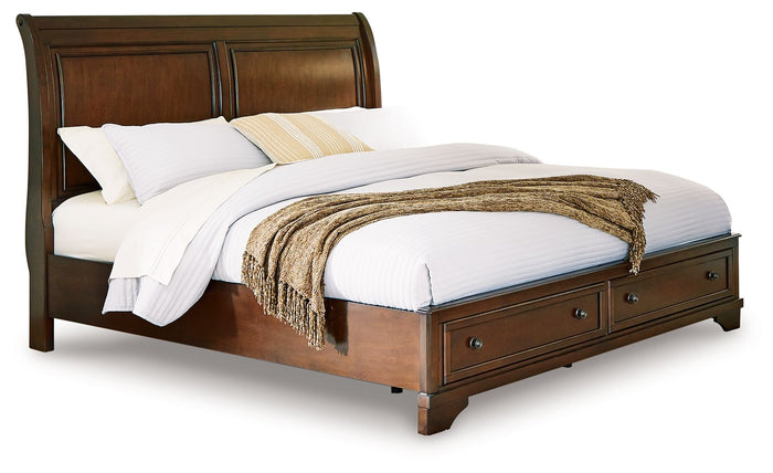 Trellington - Queen Sleigh Storage Bed - Brown image 1