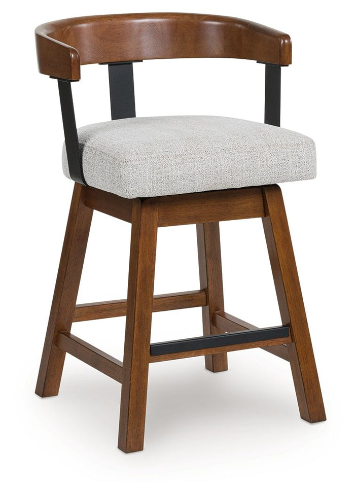 Ralene - Upholstered Swivel Barstool (Set of 2) - Medium Brown image 2