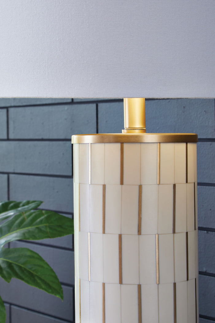 Faridworth - Poly Table Lamp - White / Gold Finish image 3