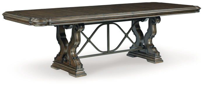Maylee - 11 Pc. - Dining Extension Table, 4 Side Chairs, 2 Arm Chairs, Storage Bench, Buffet And Hutch - Dark Brown image 3