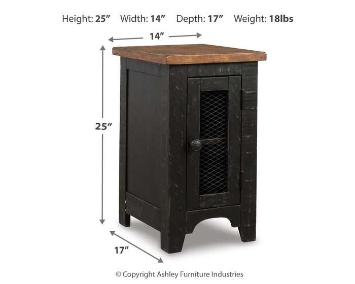 Valebeck - Chair Side End Table - Black / Brown image 2